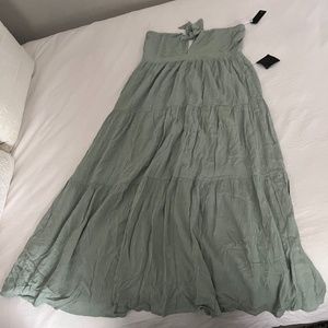 Sage Green Strapless Maxi Dress